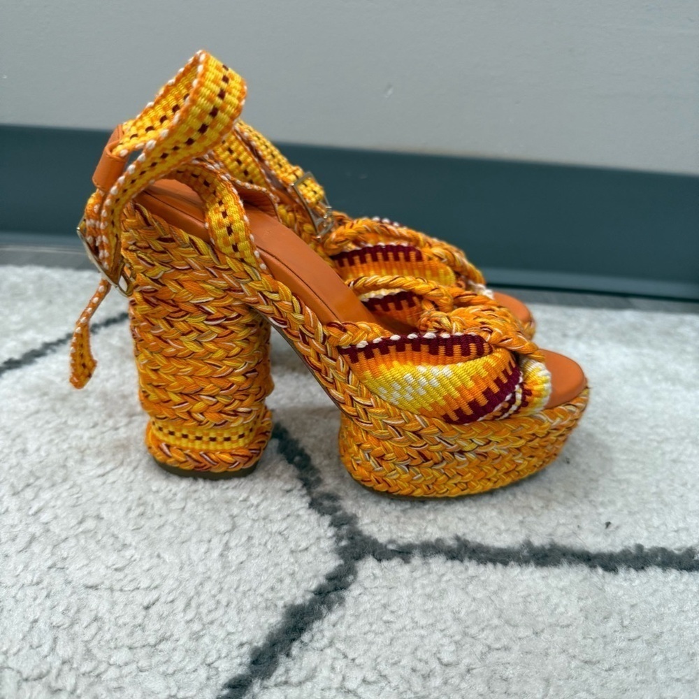 Antolina Heels Barbara Raffia Platform in Orange - Picture 4 of 10
